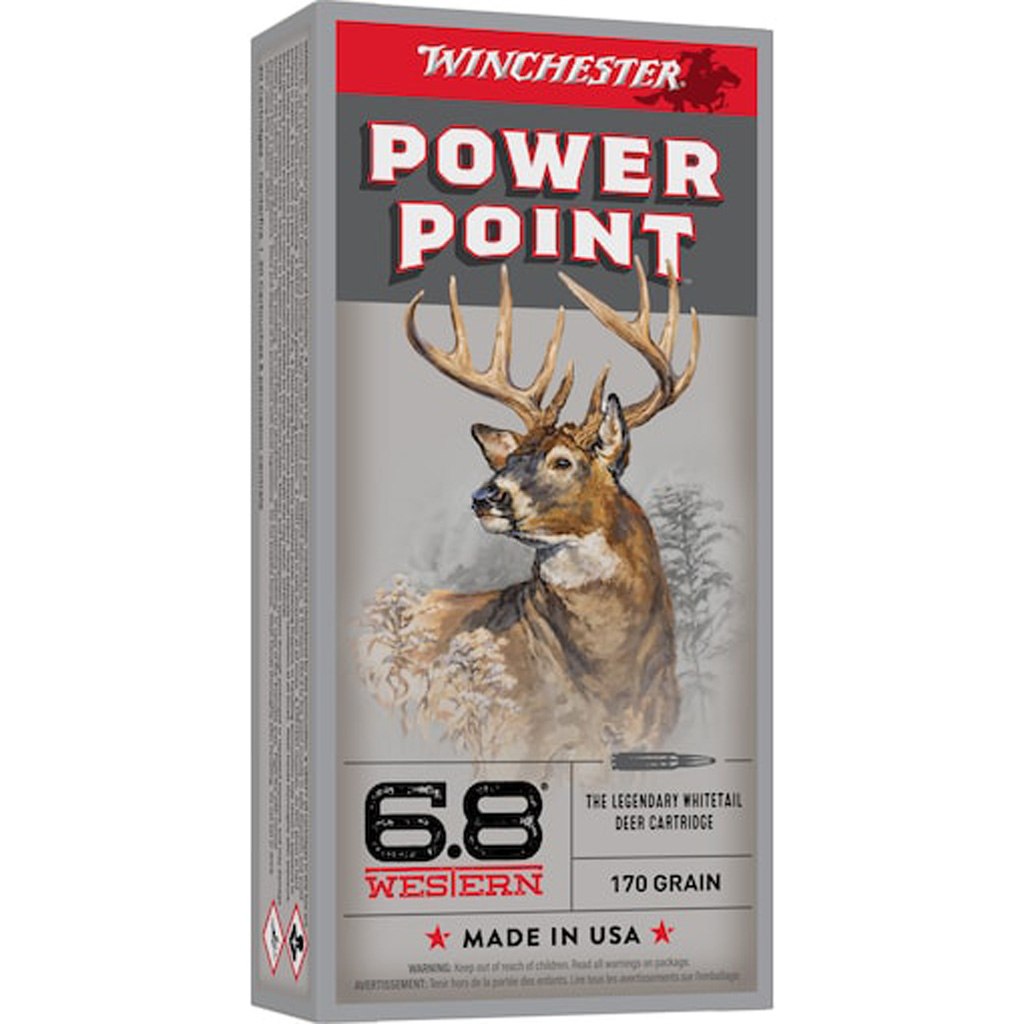 Winchester Power Point Rifle Ammo 6 8 Western 170 Gr Powerpoint SX 20