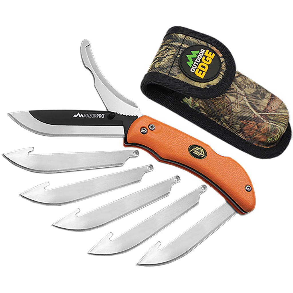 Outdoor Edge Razor Pro Knife Orange 6 Blades Clamshell | Kinsey's Inc.