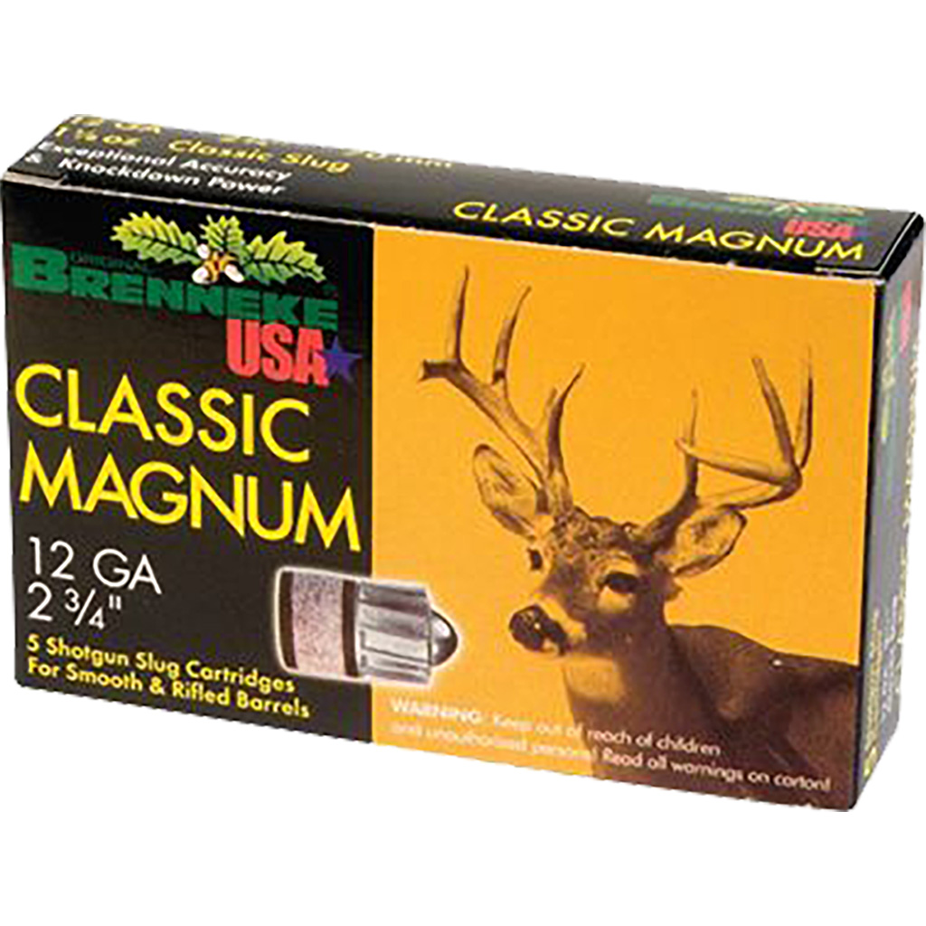 Brenneke Classic Magnum Slugs 12 ga. 2 3/4 in 1 1/8 oz. 5 rd.