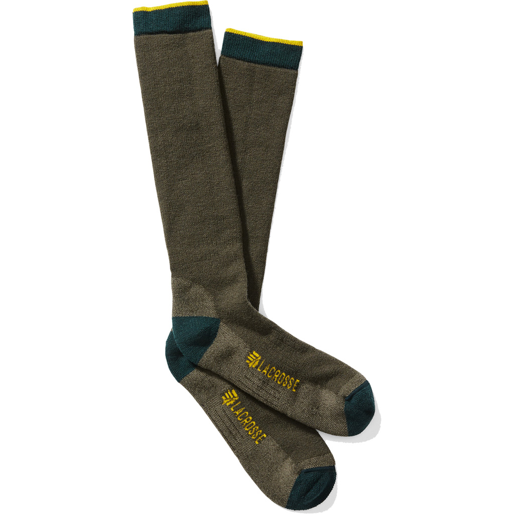 Lacrosse Men's Merino Midweight Socks Over Calf Green X-Large