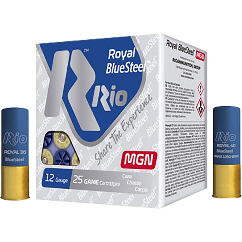 Rio Royal BlueSteel MGN 32 Game Loads 12 ga. 3 in. 1 1/8 oz. 2 Shot 25 rd.