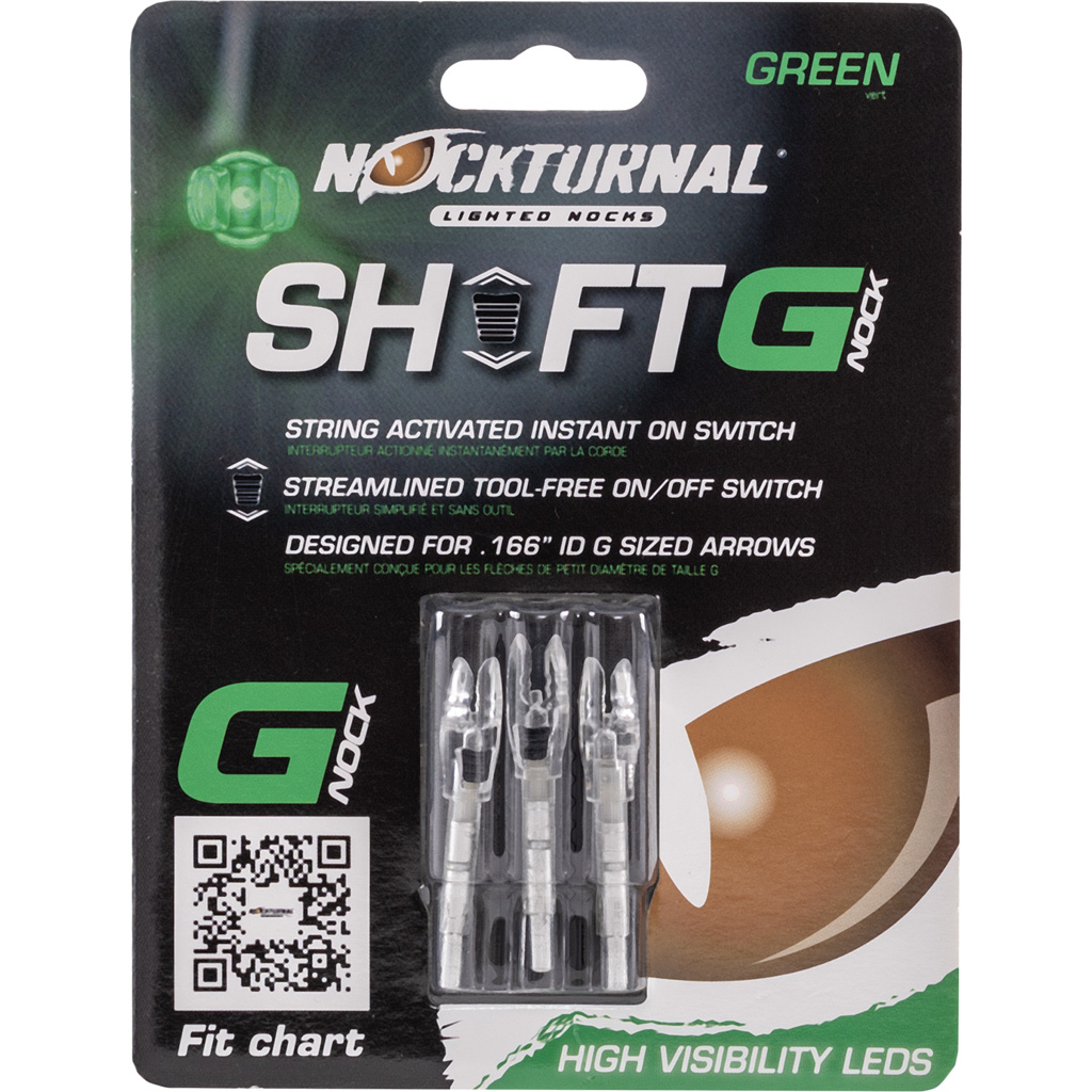 Nockturnal Lighted Nocks Green G 3 pk.