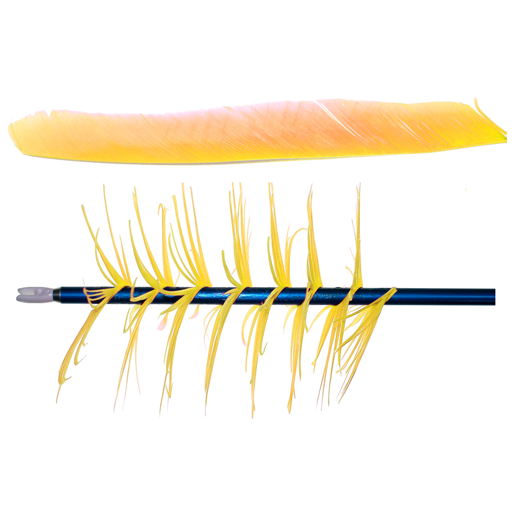 Trueflight Spiral Wrap Flu-Flu Feathers Yellow RW 100 pk.