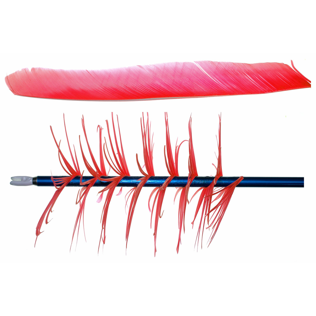 Trueflight Spiral Wrap Flu-Flu Feathers Red RW 100 pk.