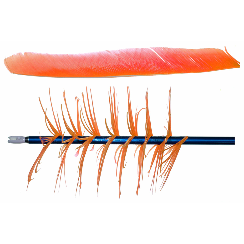 Trueflight Spiral Wrap Flu-Flu Feathers Orange RW 100 pk.