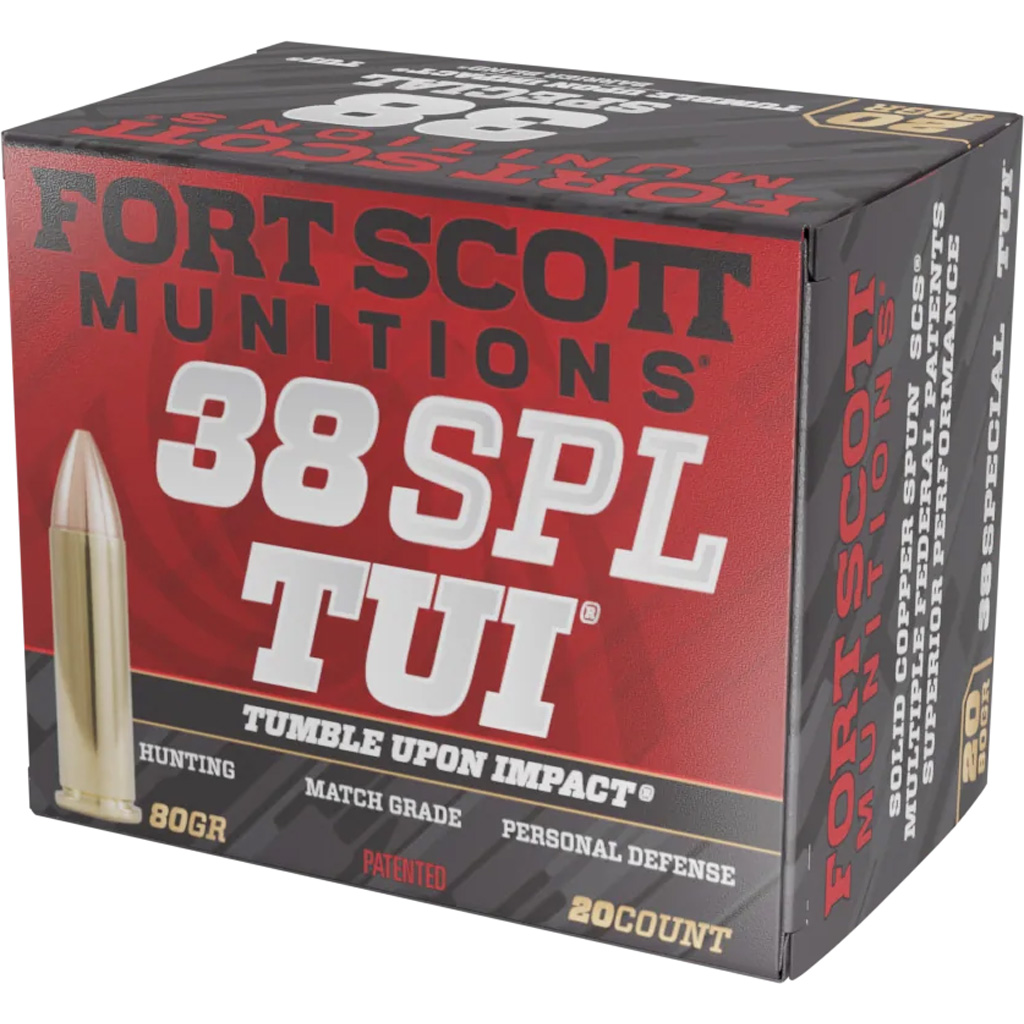 Fort Scott Munitions Pistol Ammo 38 Spl 80 gr. TUI 20 rd.