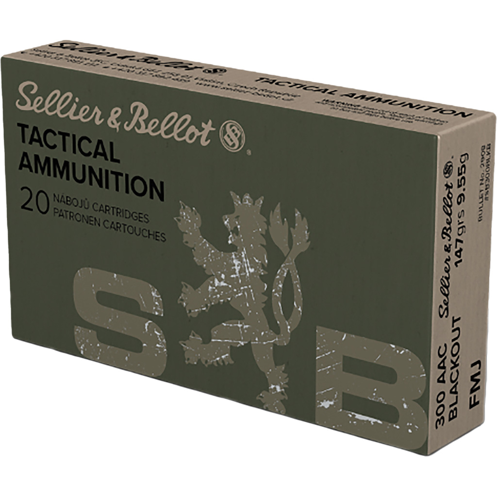 Sellier & Bellot Rifle Ammo 300 Blackout 147 gr. FMJ 20 rd.