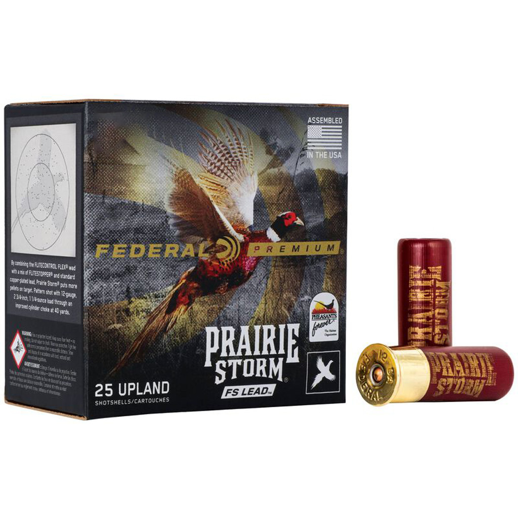 Federal Premium Praire Storm Upland Shotgun Ammo 12 ga. 2 3/4 in. Mag 1 1/4oz 4 Shot FS Lead 25 rd