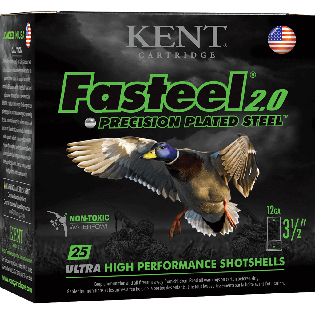 Kent Fasteel Precison Plated Steel Load 12ga. 3 1/2in. 1 1/2oz. BB 2 25 rd.