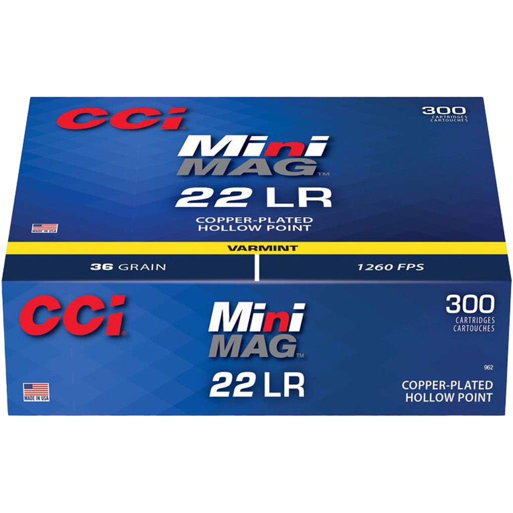 CCI Mini-Mag Rimfire Ammo 22 LR 36 gr. CPHP 300 rd.