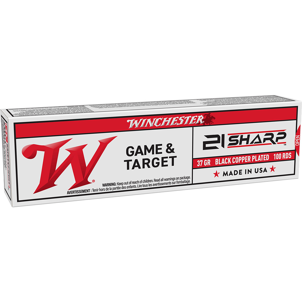 Winchester Rimfire Ammo 21 SHARP 37 gr. Black Copper Plated 100 rd.