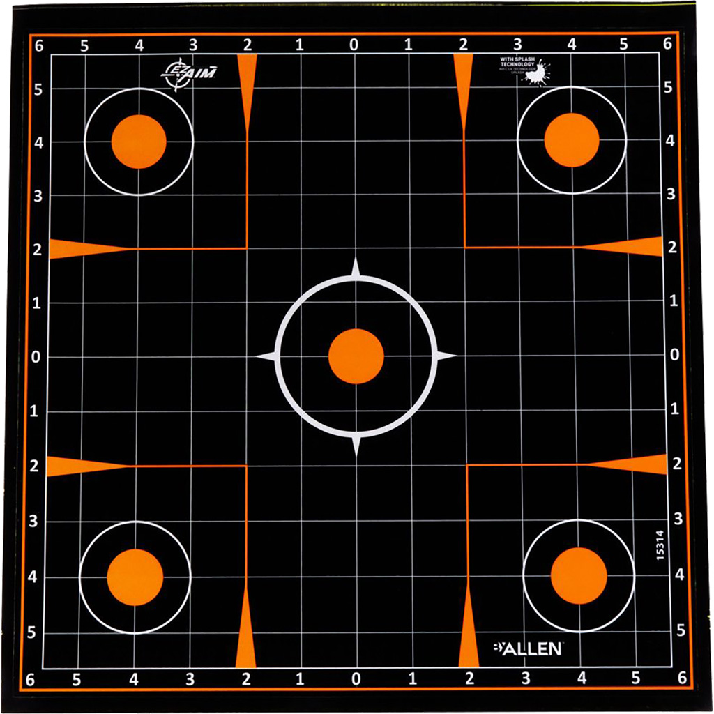 EzAim Splash Sight-In Grid Adhesive Targets 12x12 5 pk.