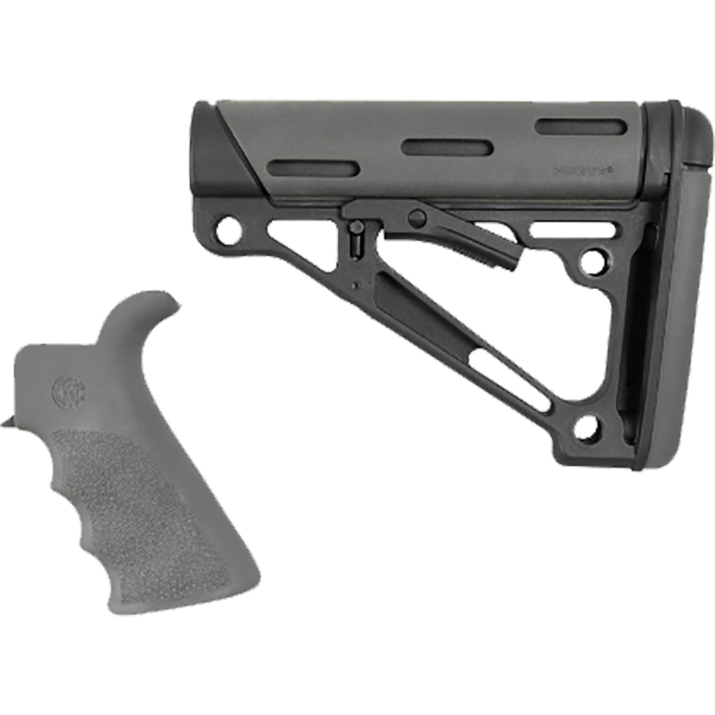 Hogue OverMolded AR-15 Kit Grey w/ Grip and Buttstock