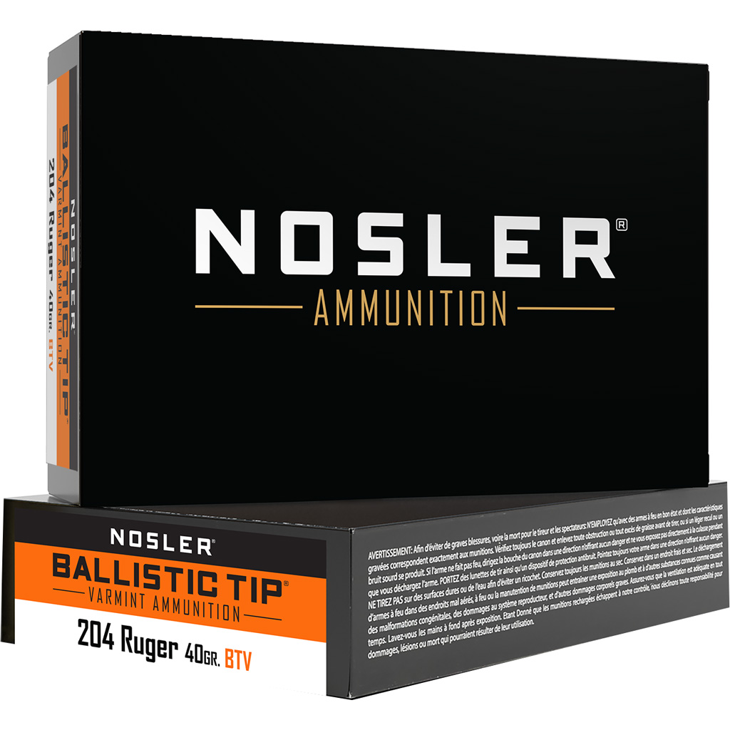 Nosler Varmint Ballistic Tip Rifle Ammunition 204 Ruger 40 gr. BT SP 20 rd.