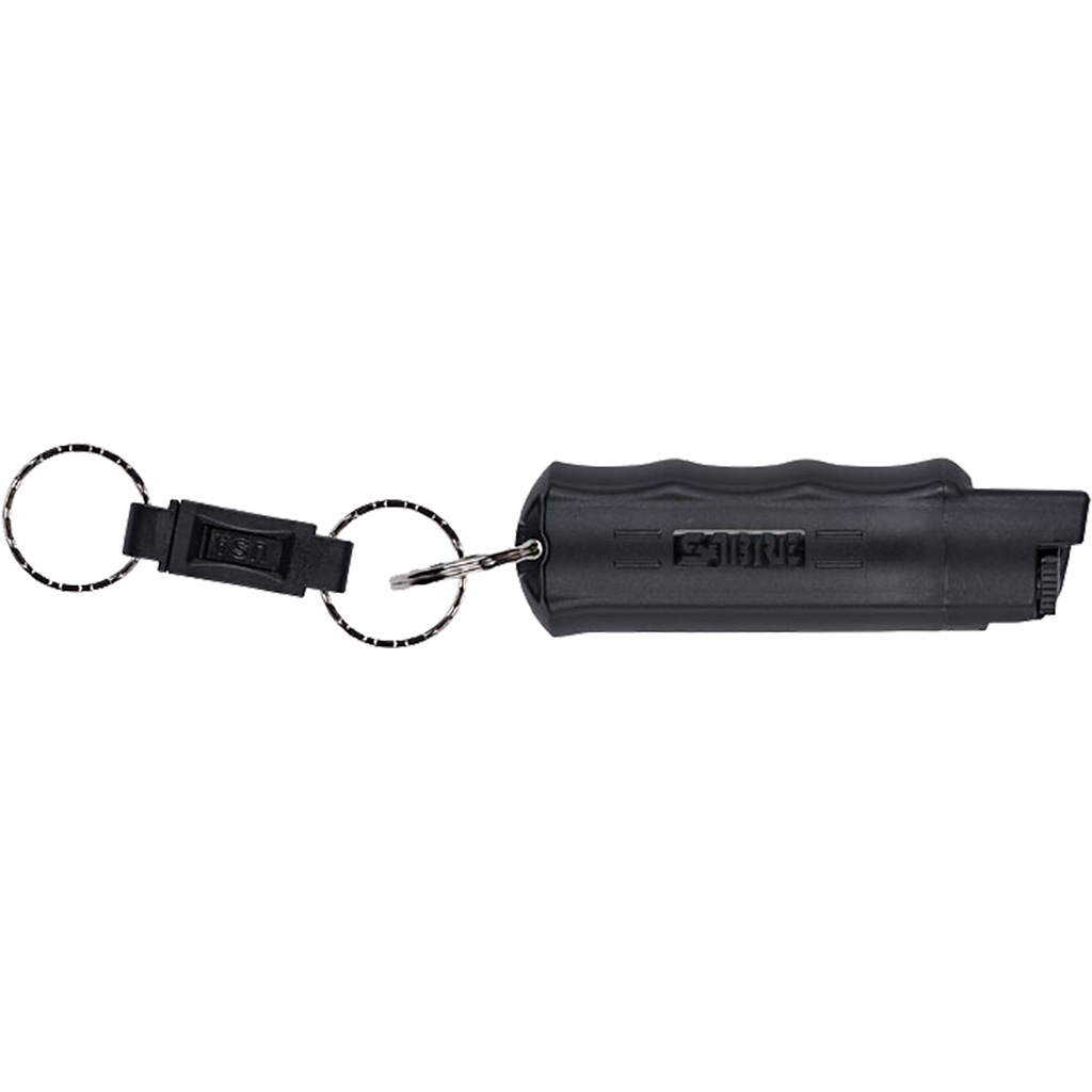 Sabre 3-in-1 Key Chain Pepper Spray Black Hardcase with Quick Release Key Ring