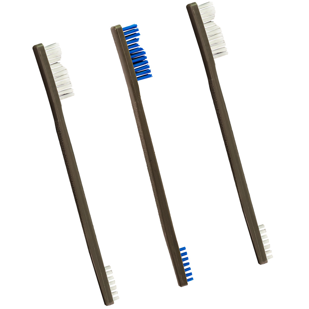 Otis All Purpose Brushes Nylon/Bronze/Stainless Steel 3 pk.