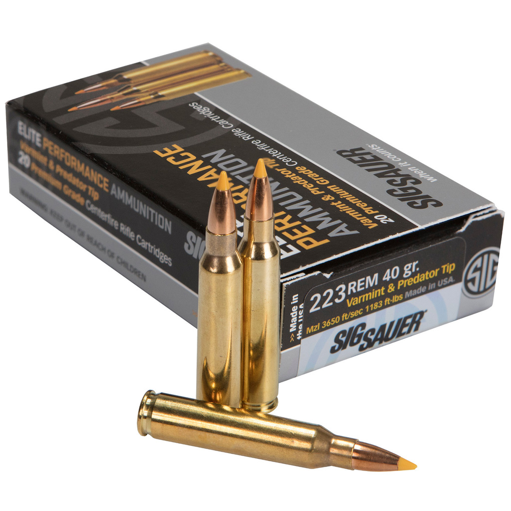 Sig Sauer Varmint and Predator Hunting Rifle Ammo 223 Rem. 40 gr. Extreme Expansion Tip 20 rd.