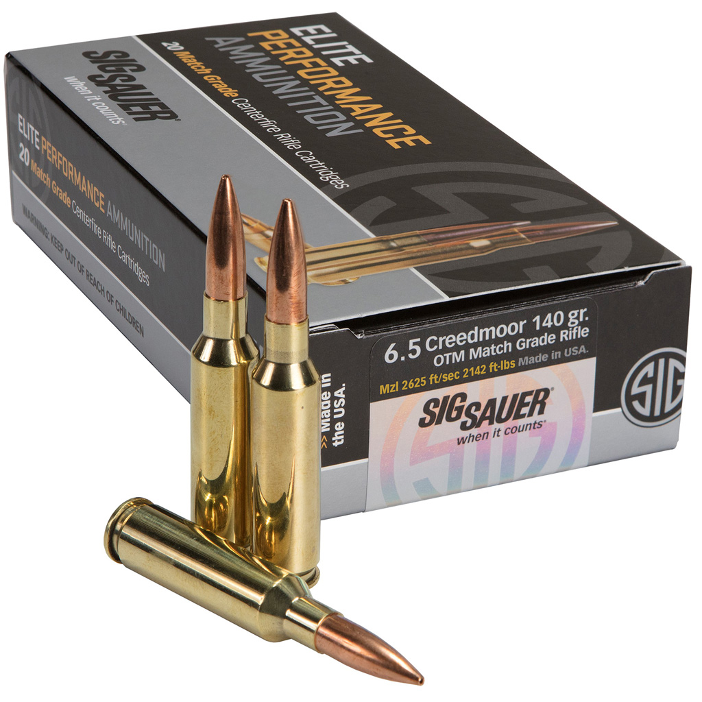 Sig Sauer Elite Match Grade Performance Rifle Ammo 6.5mm Creedmoor 140 gr. OTM 20 rd.