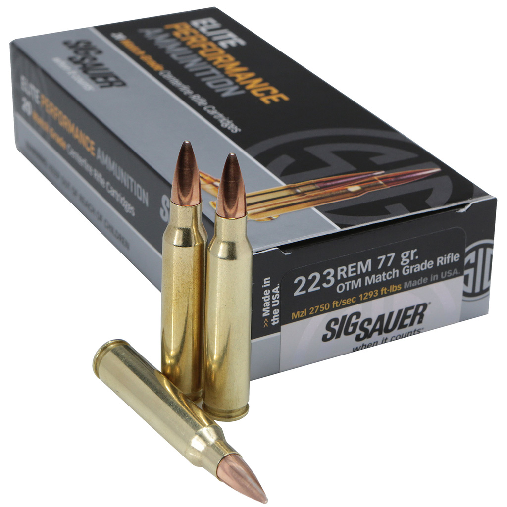 Sig Sauer Elite Match Grade Performance Rifle Ammo 223 Rem 77 gr. OTM 20 rd.