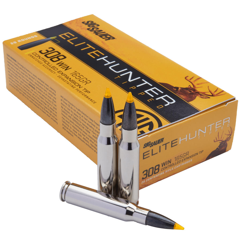 Sig Sauer Elite Tipped Hunting Rifle Ammo 308 Win. 165 gr. CET 20 rd.