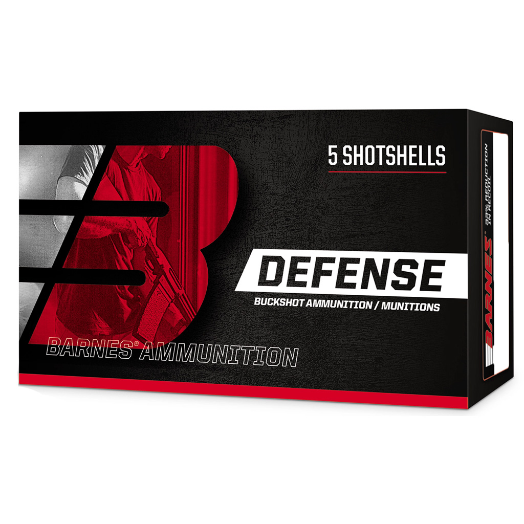 Barnes Defense Buckshot Loads 12 ga. 2.75 in. 00 Buck Shot 9 Pellets 5 rd.