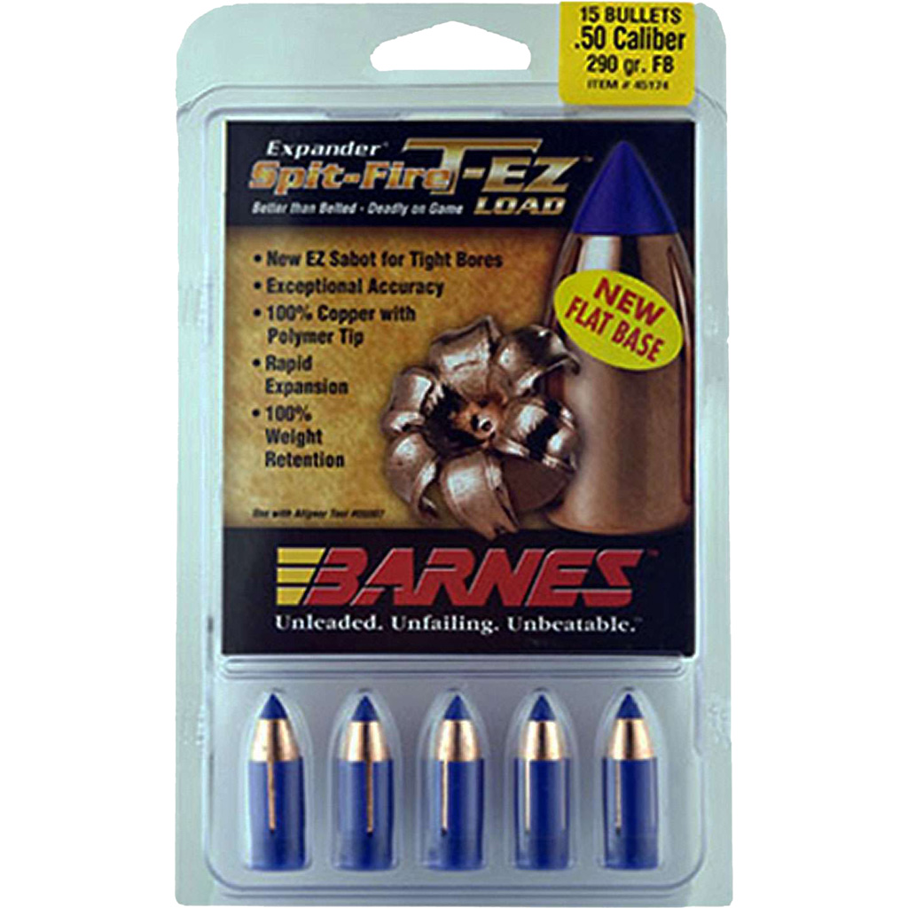 Barnes Muzzleloader Bullets 50 Cal. 290 gr. T-EZ FB 15 rd.