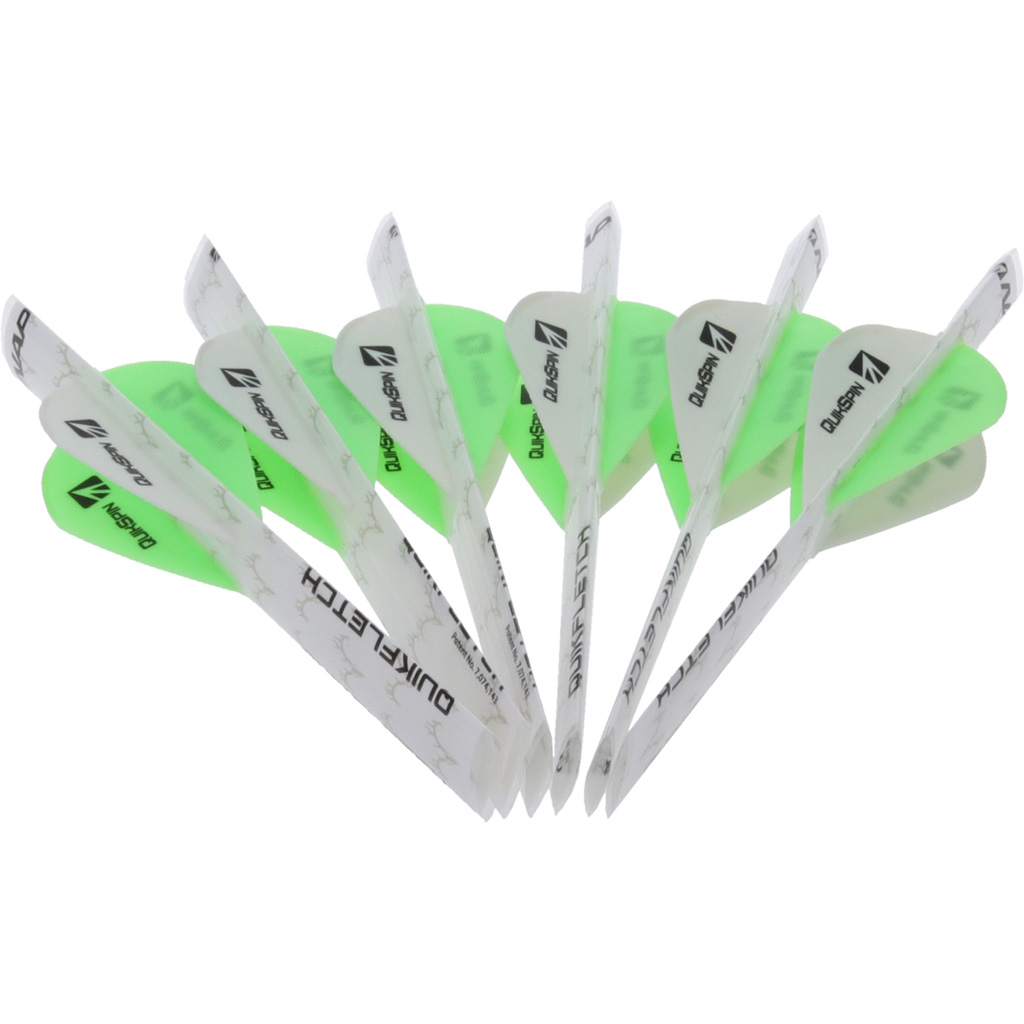 NAP Quikfletch Quickspin 4 Fletch Rap White and Green 2 in.