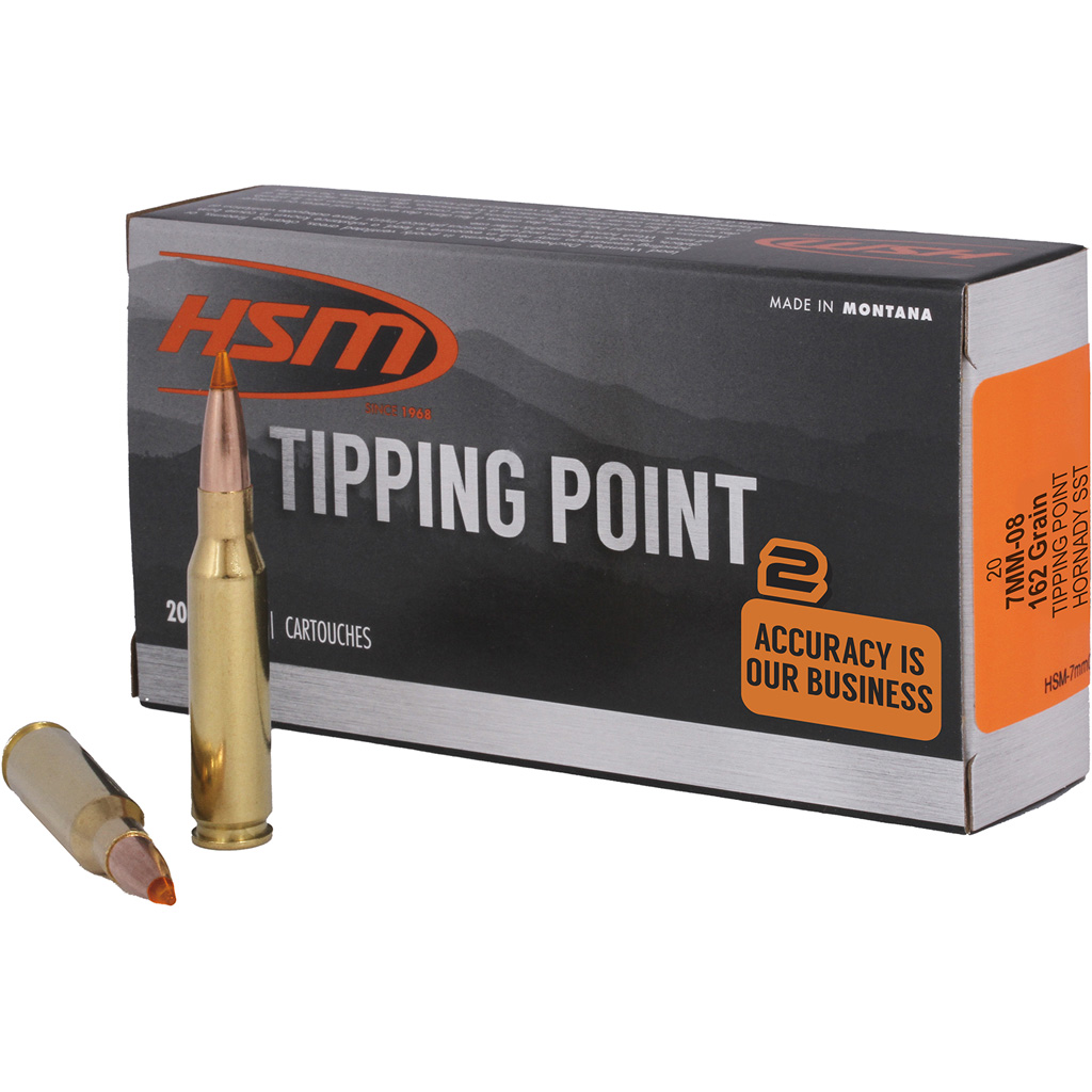 HSM Tipping Point 2 Rifle Ammo 7mm-08 Rem. 162 gr. SST 20 rd. Model: 7mm08-12-N