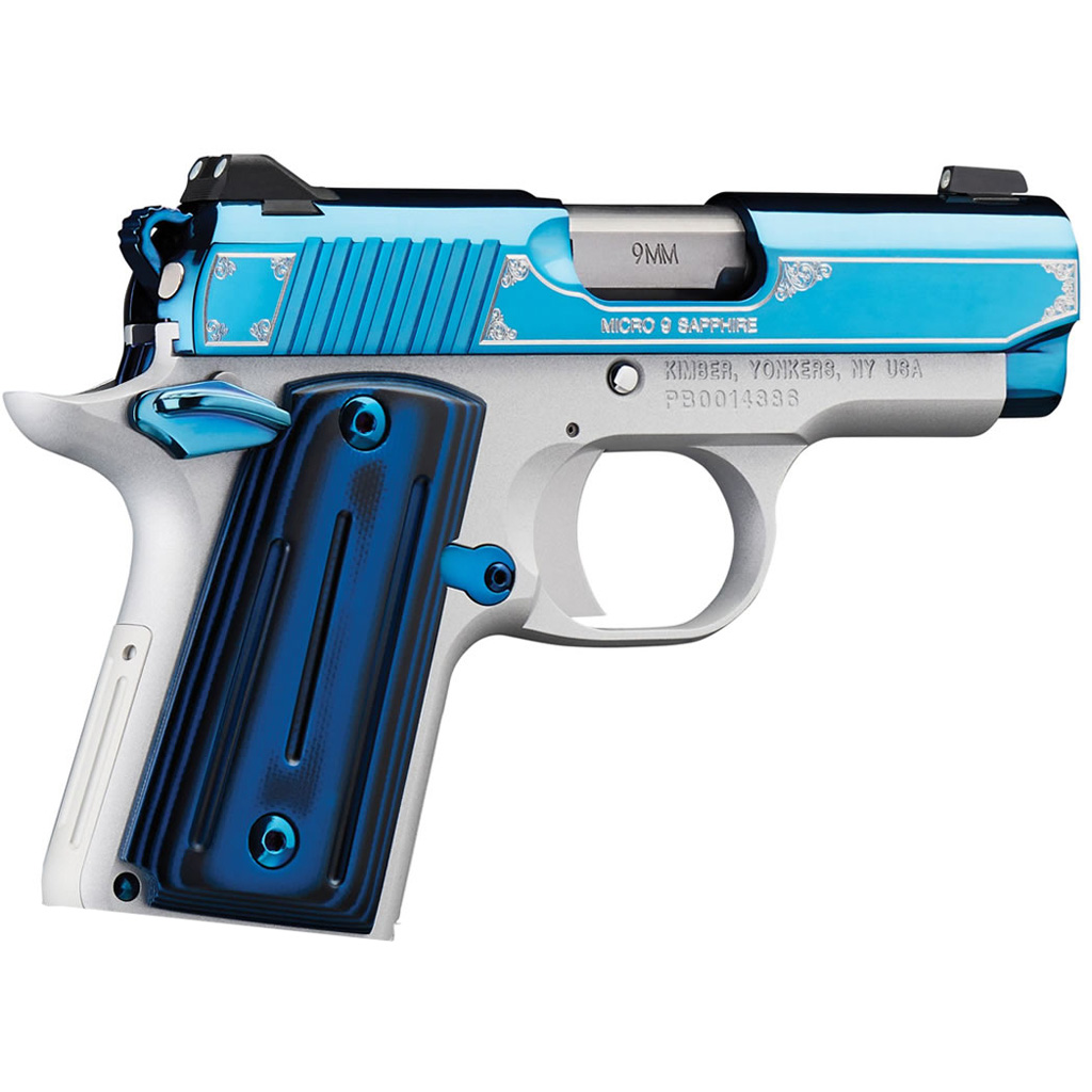 Kimber Micro 9 Sapphire Pistol 9mm 3.15 in. Bright Blue 8 rd.-img-0