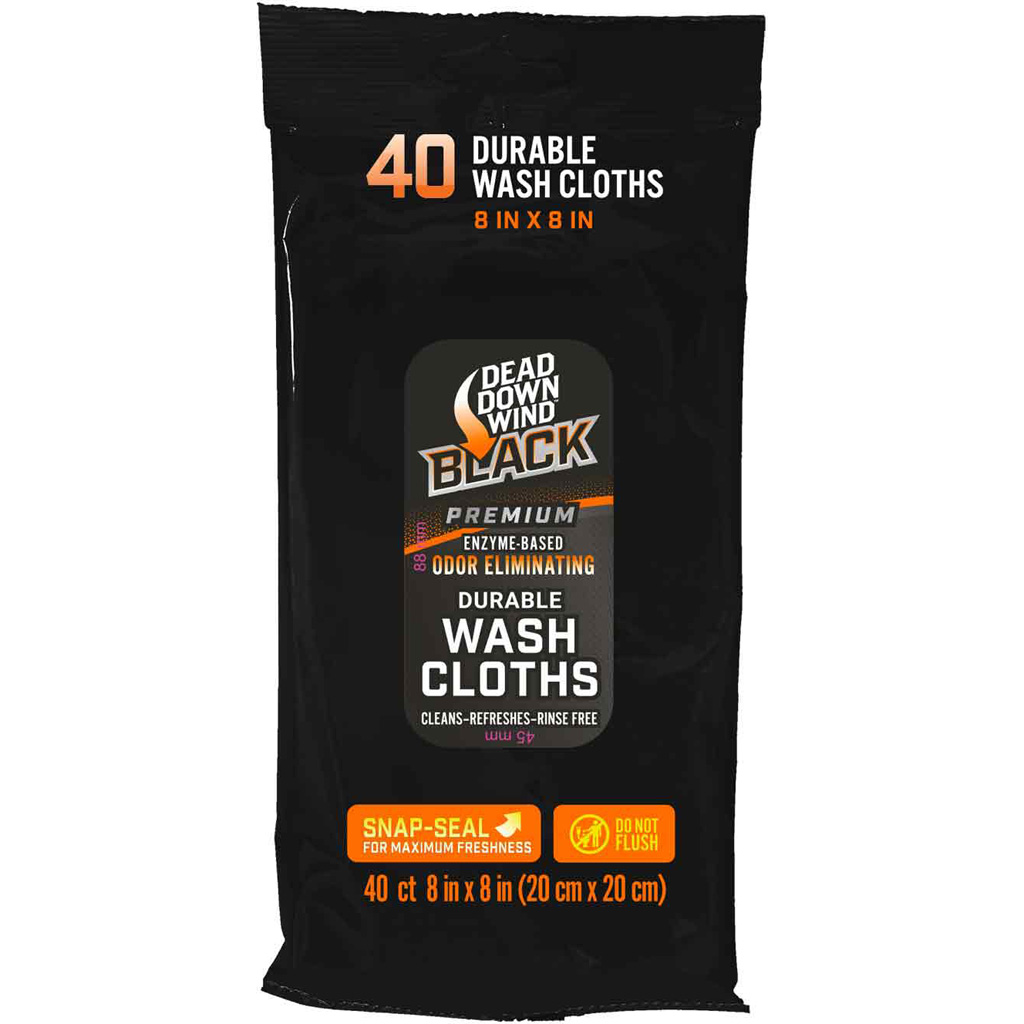 Dead Down Wind BLACK Premium Field Wash Cloths 40 pk. Model: 13725