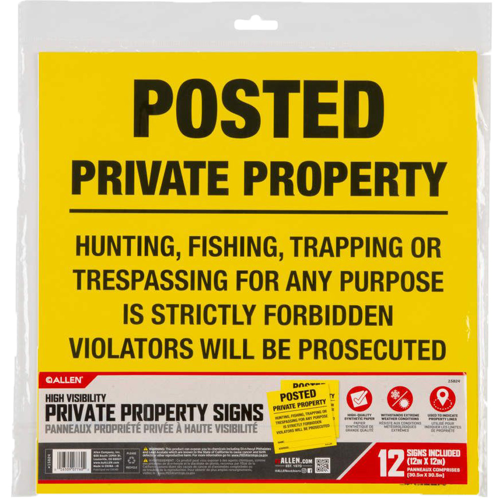 Allen Posted No Trespassing Signs 12 pk.