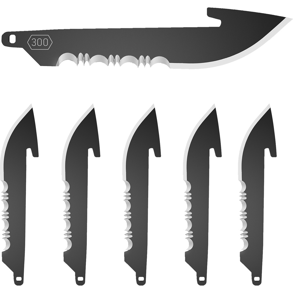 Outdoor Edge Drop Point Replacement Blades Serrated Black 3 in. 6 pk.