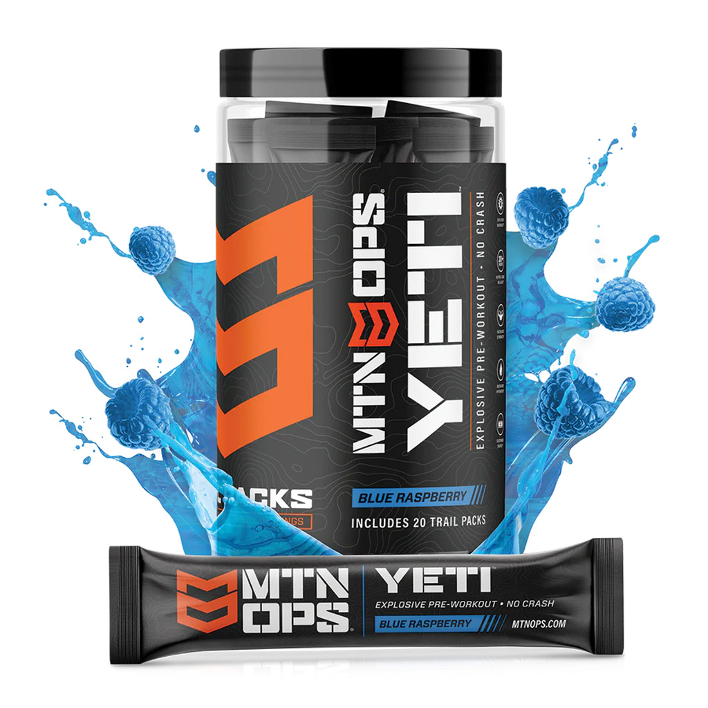 MTN Ops Yeti Preworkout Blue Raspberry Trail Pack 20 ct.