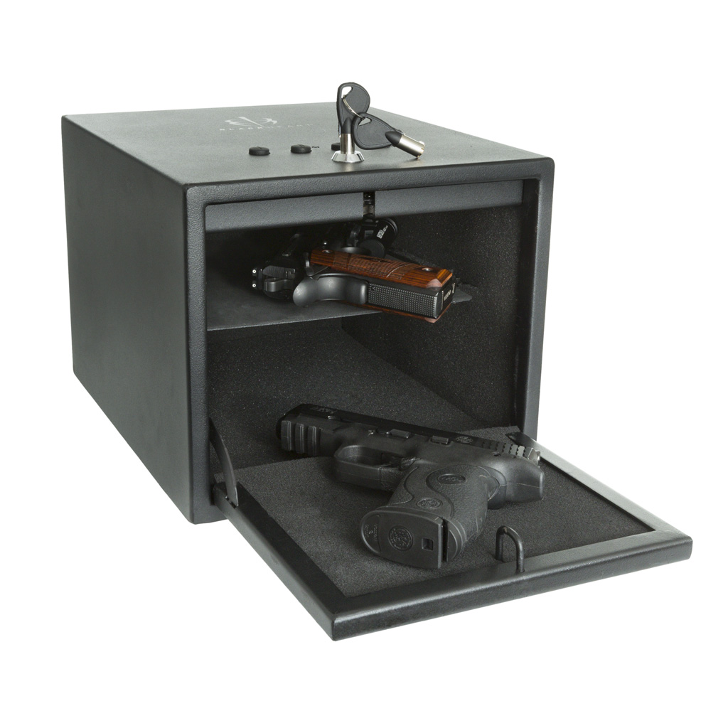 BlackHeart Double Gun Hard Pistol Vault with Shelf Black