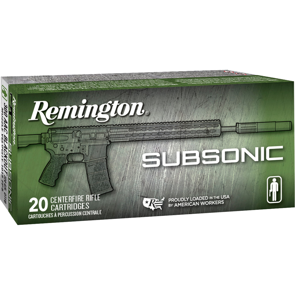 Remington Subsonic Rifle Ammo 300 AAC Blackout 220 gr. OTFB 20 rd.