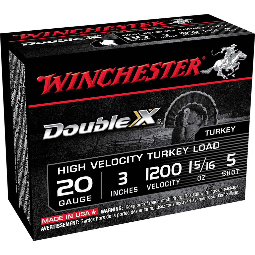 Winchester Double X High Velocity Turkey Load 20 ga. 3 in. 1 5/16 oz. 5 Shot 10 rd.