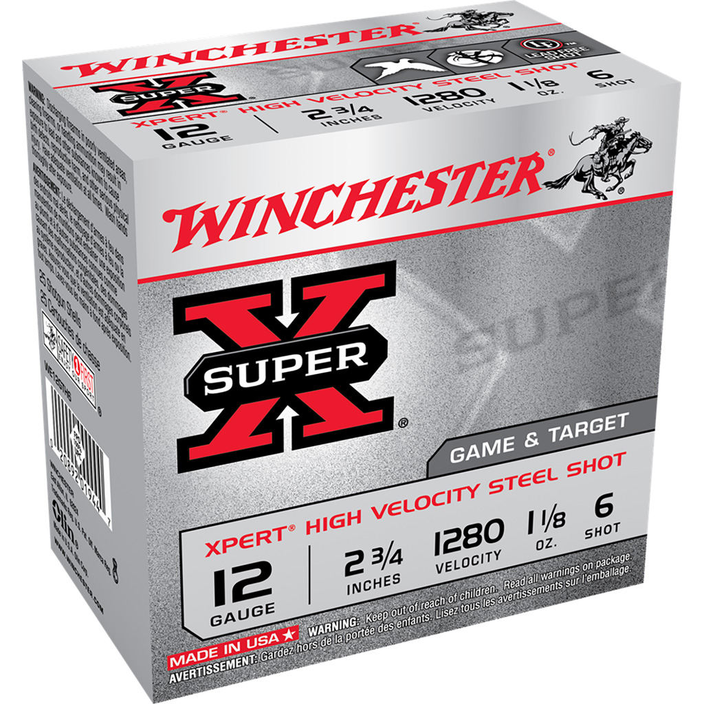 Winchester Super-X Xpert Hi-Velocity Steel 12 ga. 2.75 in. 1 1/8 oz. 6 Shot 25 rd.