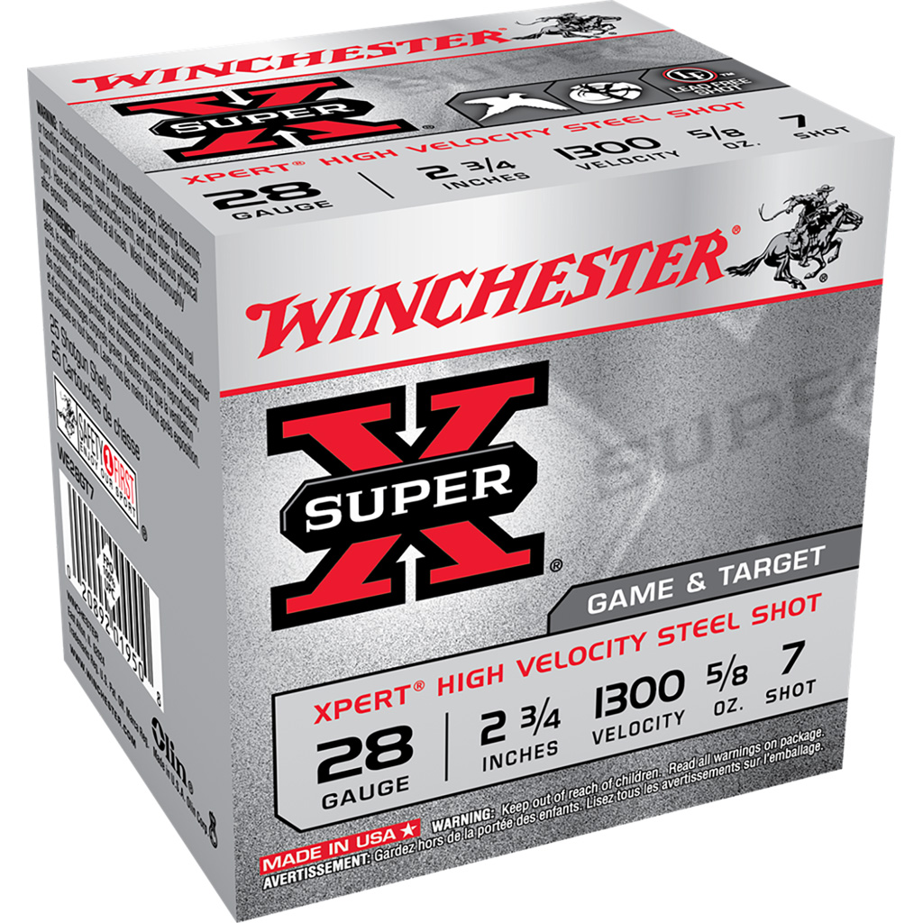 Winchester Super-X Xpert Hi-Velocity Steel 28 ga. 2.75 in. 5/8 oz. 7 Shot 25 rd.