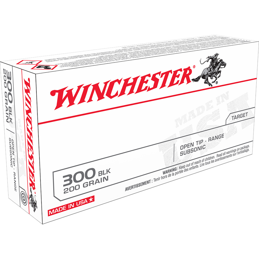 Winchester USA Rifle Ammo 300 AAC Blackout 200 gr. Open Tip USA 20 rd.