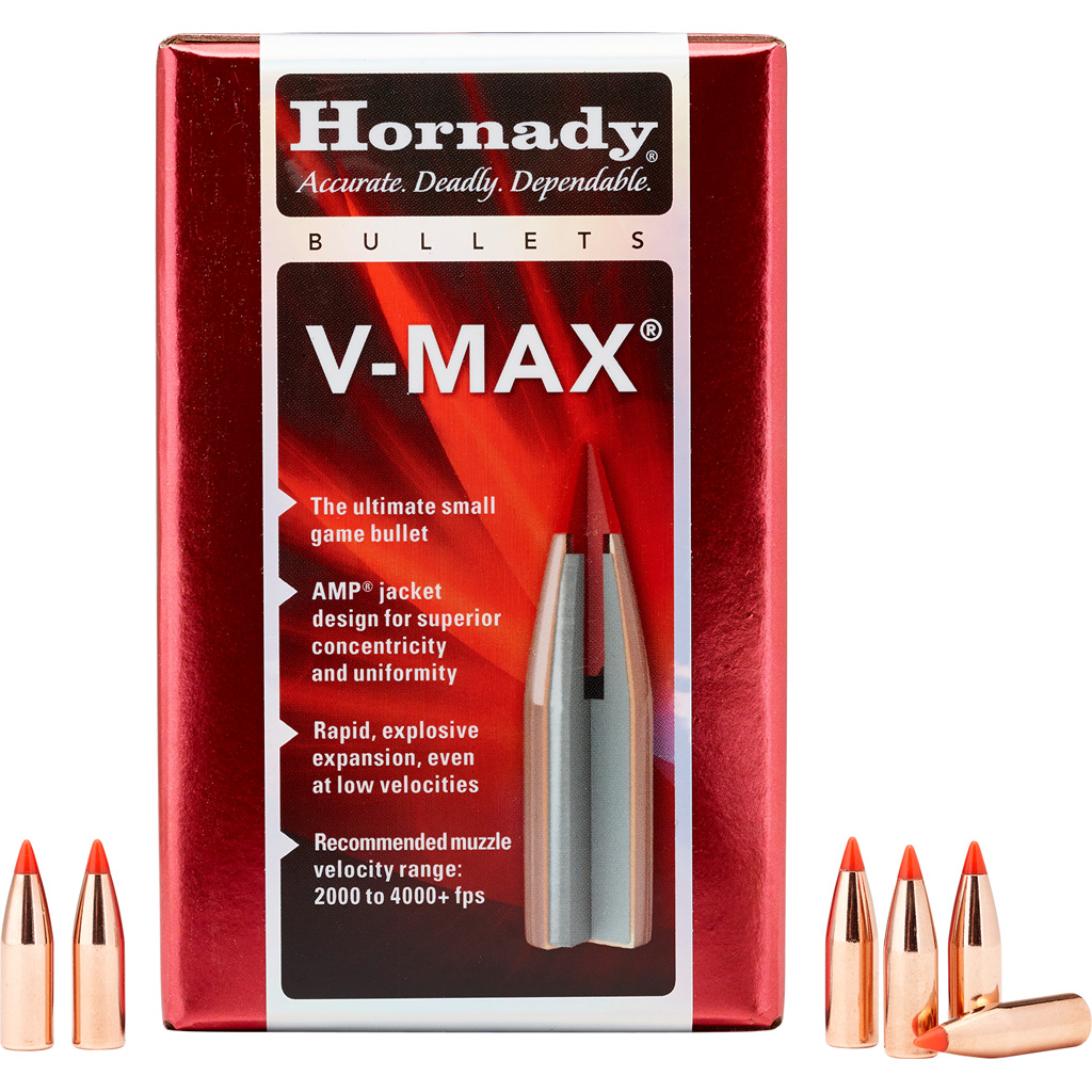 Hornady V-Max Bullets 22 Cal. .224 50 gr. V-Max 100 Box