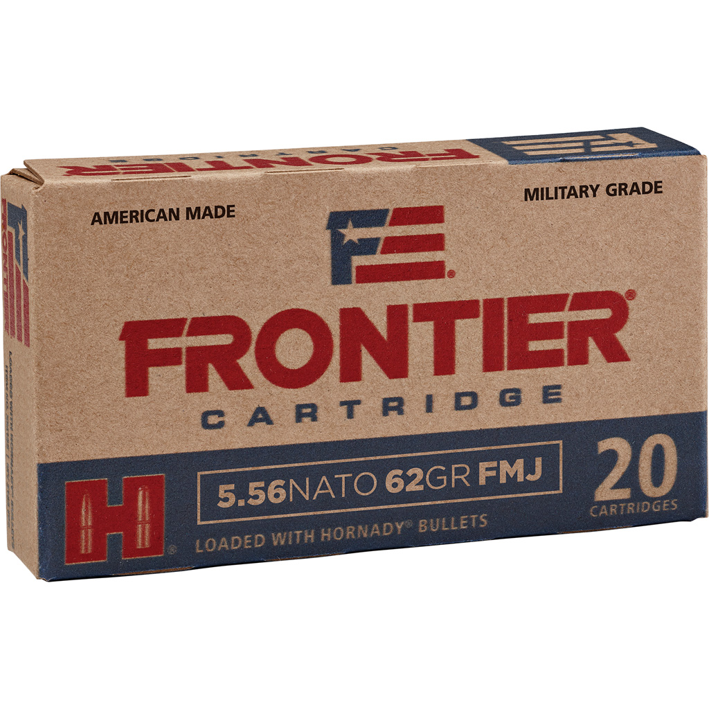 Hornady Frontier Rifle Ammo 5.56 NATO 62 gr. FMJ 20 rd.