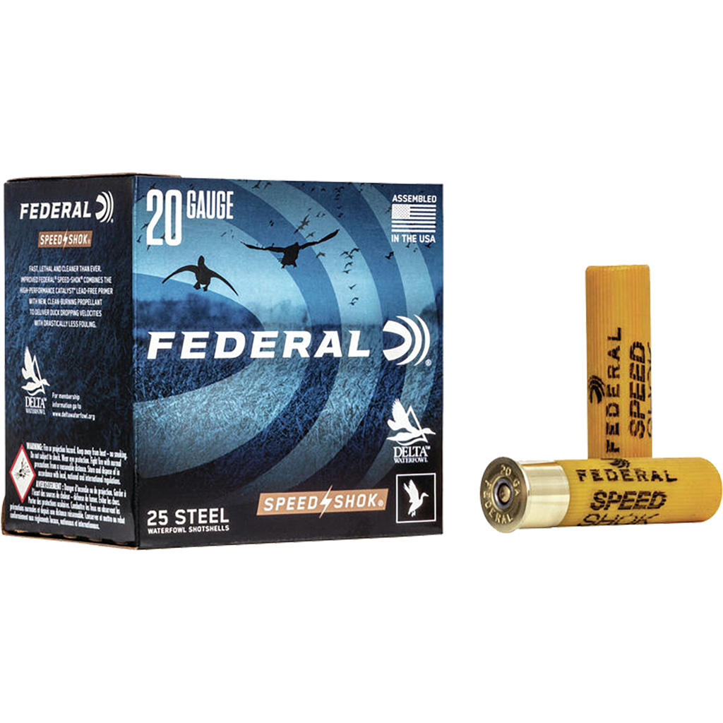 Federal Speed-Shok Steel Shotgun Ammo 20 ga. 3 in. 7/8 oz. 3 Shot High Velocity 25 rd.