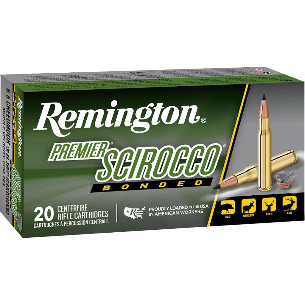 Remington Premier Scirocco Centerfire Rifle Ammo 6.5 Creedmoor 130 gr. Swift Scirocco Bonded 20 rd.