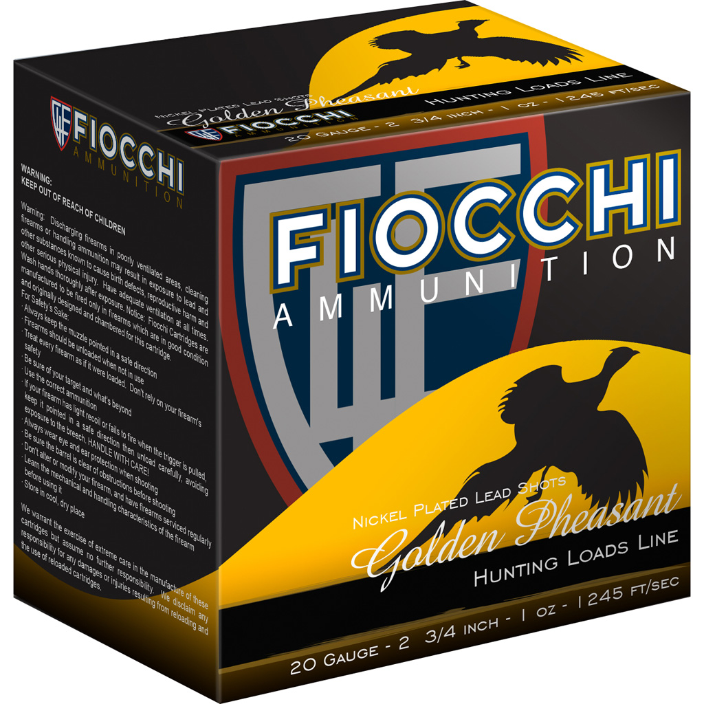 Fiocchi Golden Pheasant Shotgun Loads 20 ga. 2.75 in. 1 oz. 5 Shot 25 rd.