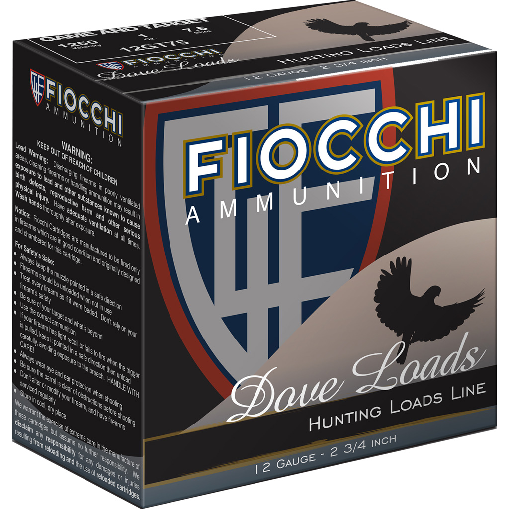 Fiocchi Dove & Target Loads 20 ga. 2.75 in. 7/8 oz. 7.5 Shot 25 rd.