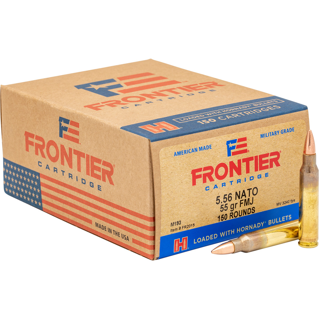 Hornady Frontier Rifle Ammo 5.56 NATO 55 gr. FMJ 150 rd.