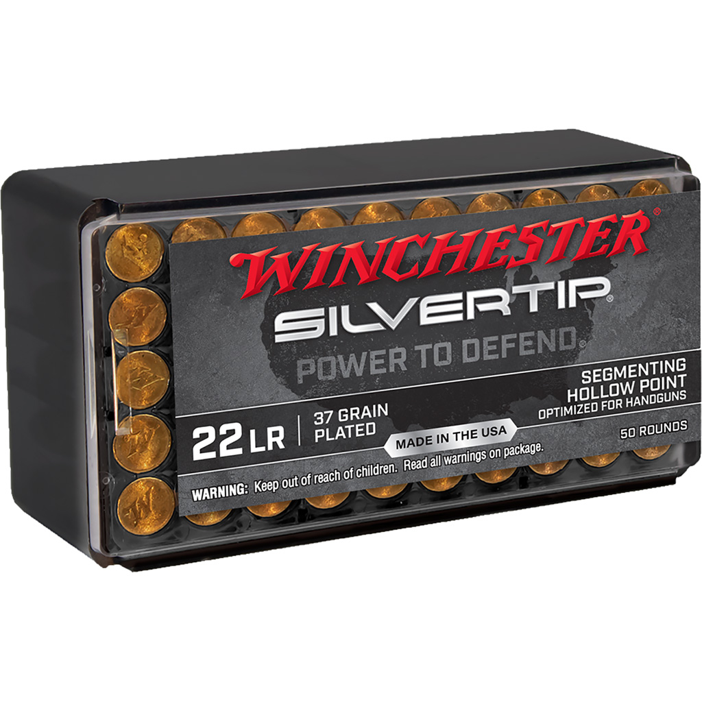 Winchester Silvertip Rimfire Ammo 22 LR. 37 gr. Segmenting HP Plated 50 rd.