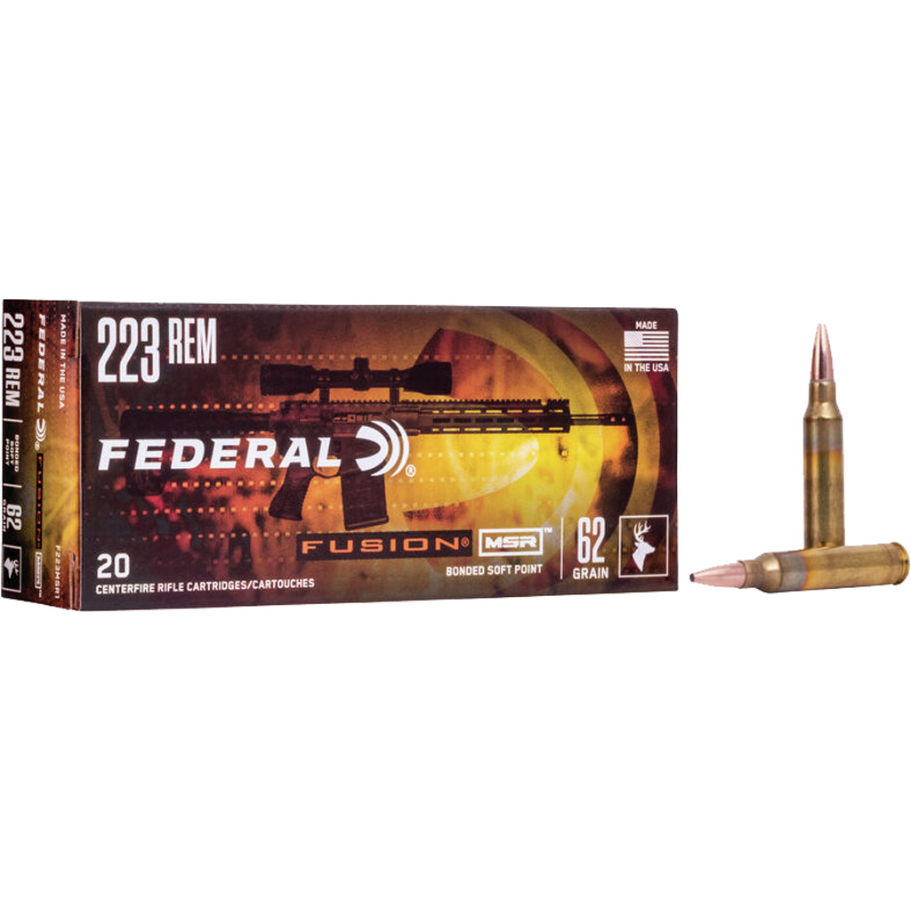 Federal Fusion Rifle Ammo 223 Rem. 62 gr. Fusion MSR 20 rd.