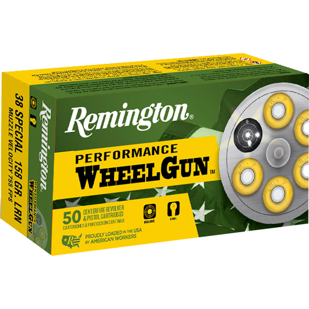 Remington Performance Wheel Gun Ammo 38 Spl. 158 gr. Lead RN 50 rd.