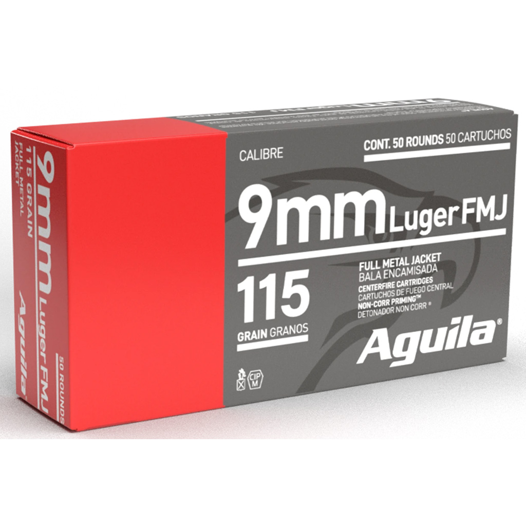 Aguila Pistol Ammo 9mm 115 gr. FMJ 50 rd.